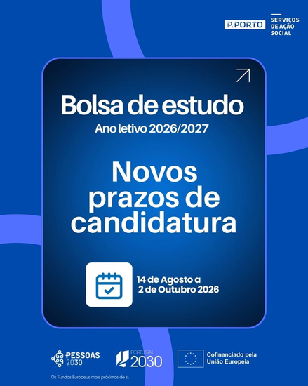 Candidaturas abertas às Bolsas de Estudo 2026/2027 