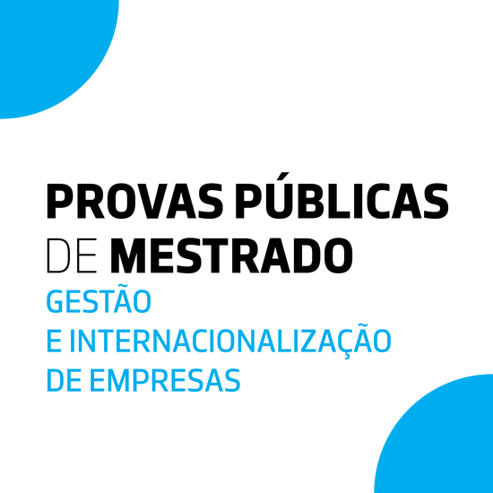 Provas Públicas de Mestrado | MGIE